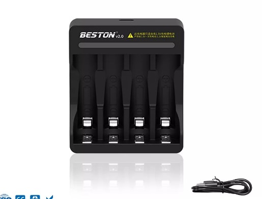 BESTON BST-M7011 USB Charger with 4 X Li-Ion AA Batteries